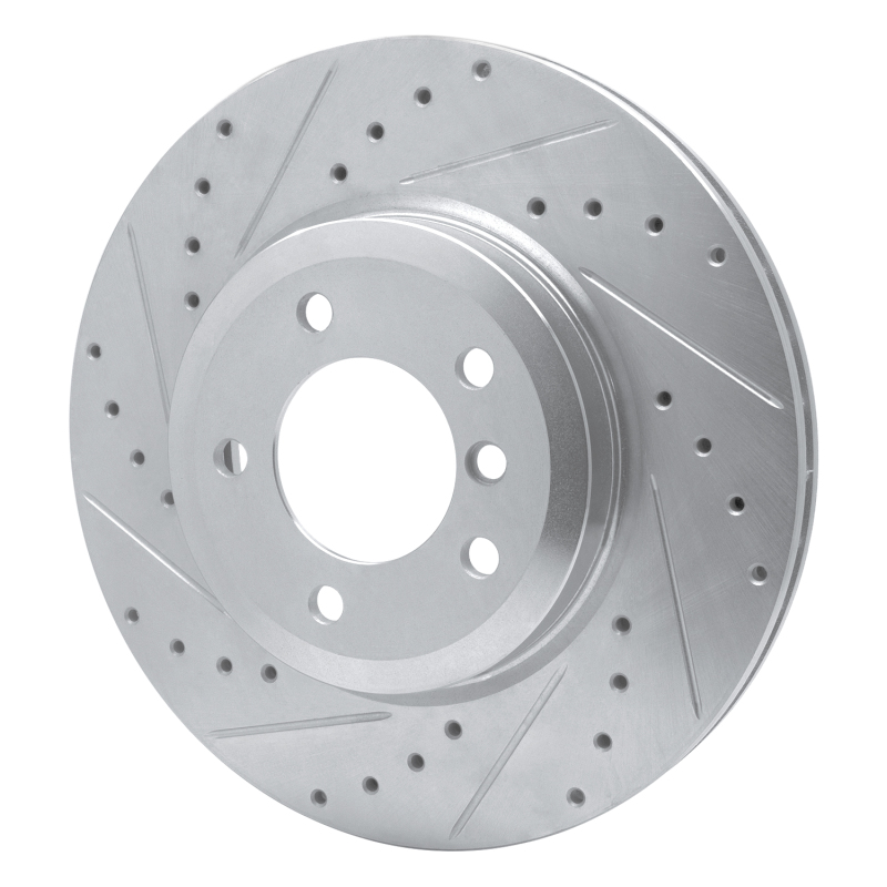 BMW 330I Brake Rotor (1) - Front Left - R1 Concepts - Drilled & Slotted - Silver - `01-`08